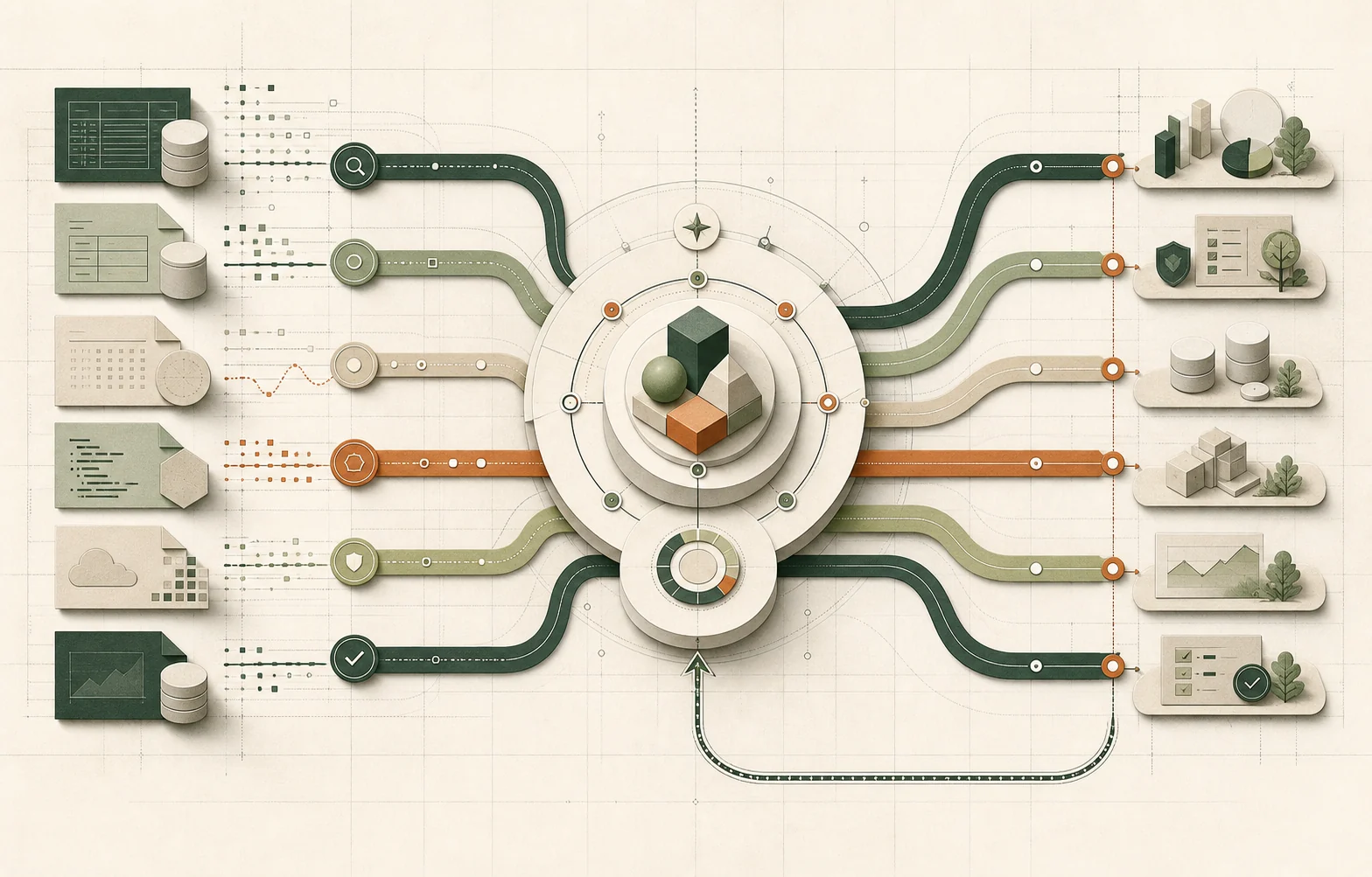 Connected business, Salesforce, data and operating components shown as one delivery model.